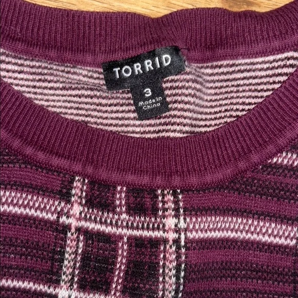 Torrid Purple Plaid Blouse - Picture 5 of 7